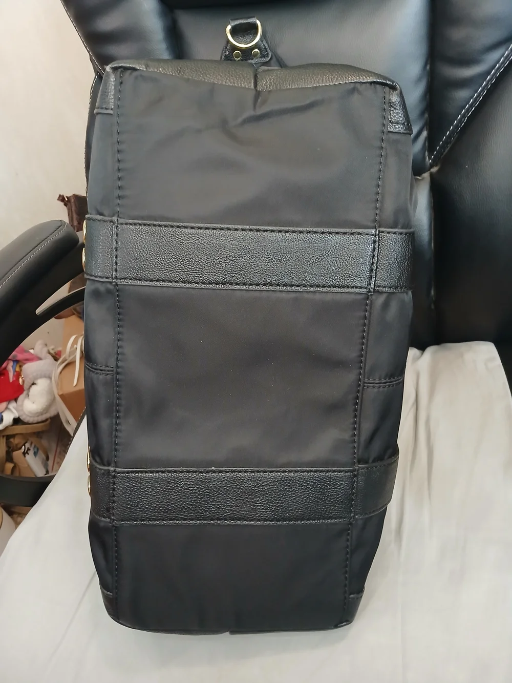 Steve Madden Black Weekend Bag with Gold Stud Detailing